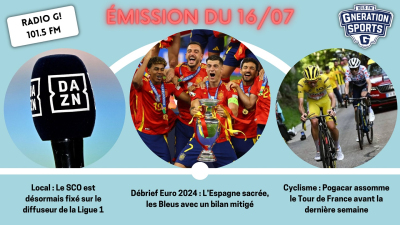 Emission sportive locale et nationale G!nération sports du 16 07 2024